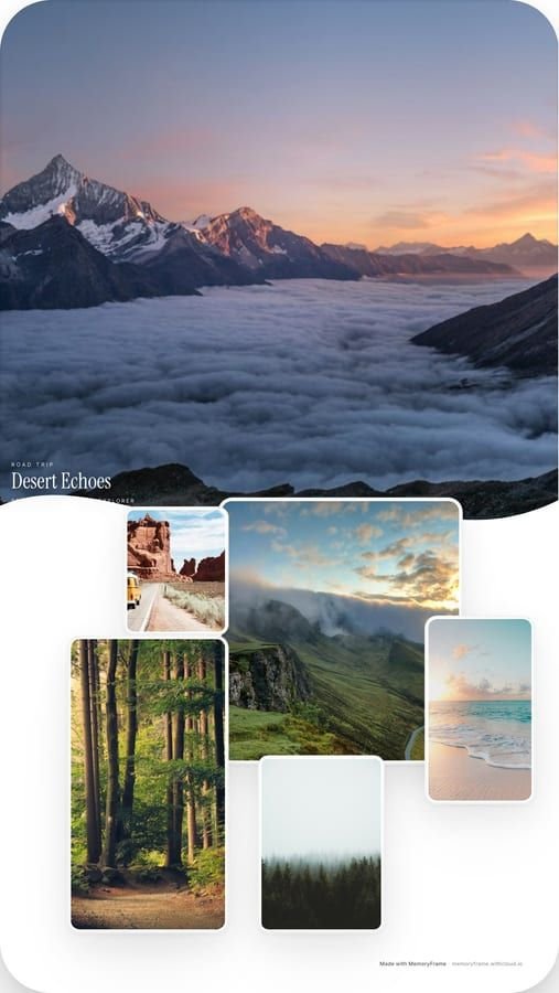 Example instagram story collage made with the Cascade layout