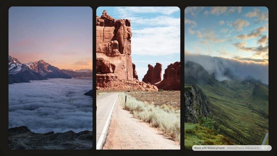 Example three-photo collage made with the Triptych layout